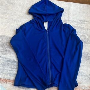 PrettyLittleThing Blue Fitted Zippered Hoodie